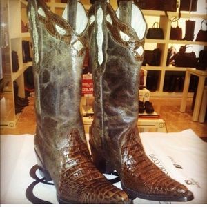 VEARI Exotic Leather Cowboy Boots